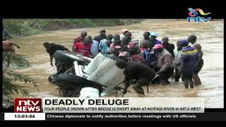 Four people drown after bridge is swept away in Kitui