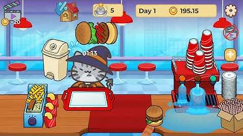 Serve tasty burgers, unlock rare cats, and build the purrfect fast-food empire!