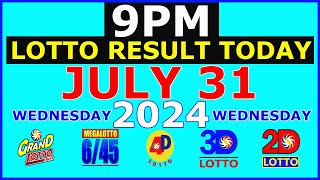 Lotto Result Today 9pm July 31 2024 (PCSO)