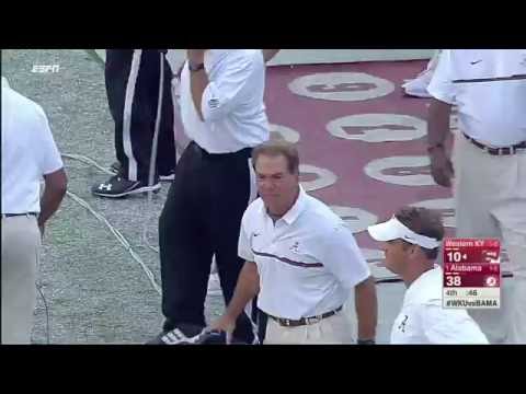 Nick Saban yells
