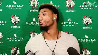 Marcus Smart Talks Crap To Jr Smith During Post-Game Interview