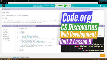 Multi-Page Websites Lesson 9.8 Tutorial with Answers - Code.org Web Development