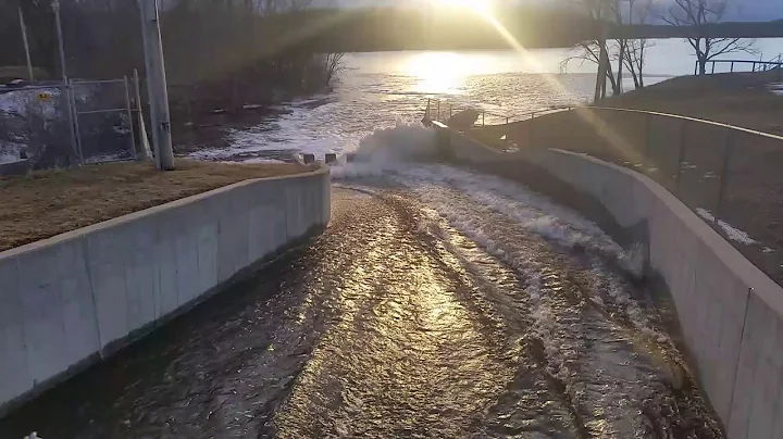 Pardeeville emergency spillway rare flooding 14 Mar 2019