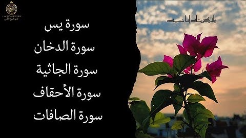 سورة يس –سورة الصافات –سورة الجاثية –سورة الأحقاف –سورو الدخان ـــ أجمل تلاوة مؤثرة