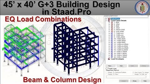 G+3 Building Design | G+3 Building Design in Staad.Pro | G+3 building Seismic | Staad design output