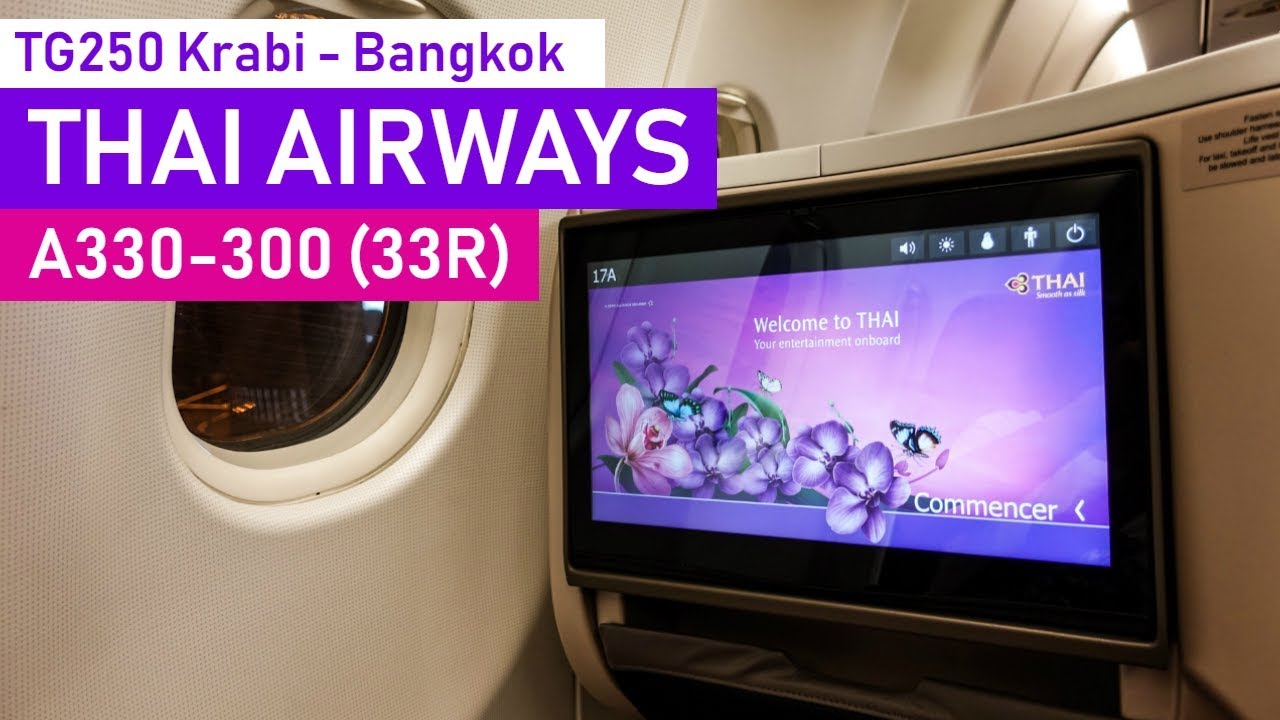 Domestic Business Class on Thai's 33R | ชั้นธุรกิจในประเทศ | Airbus A330-300 | Krabi - Bangkok