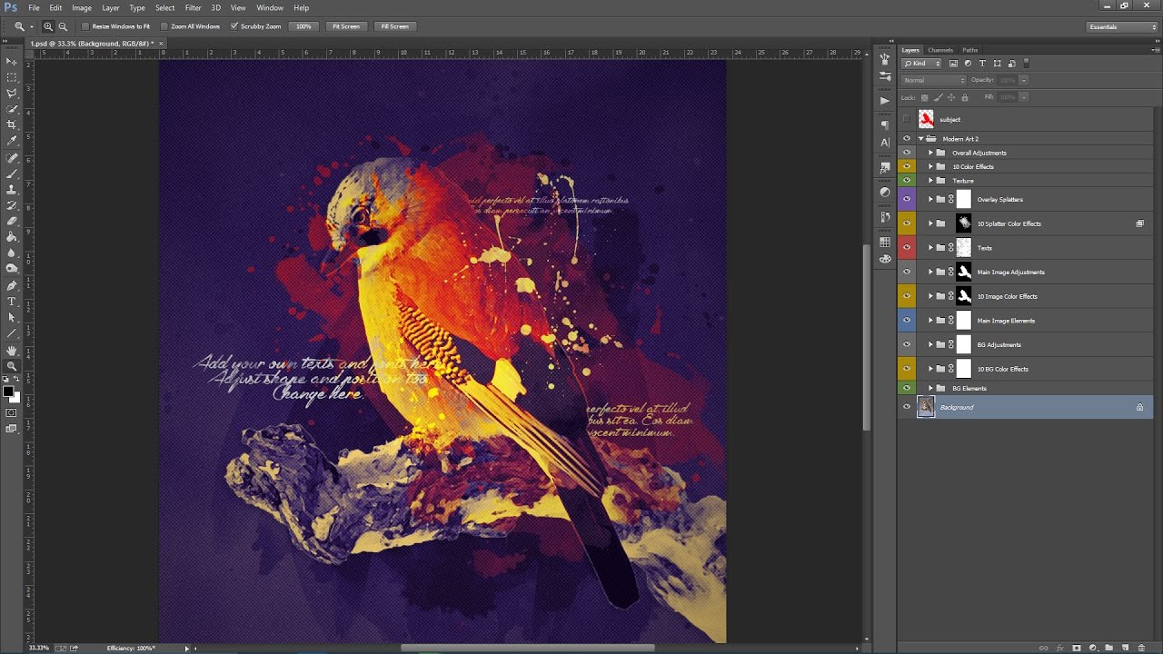 Modern Art 2 Photoshop Action Guide - YouTube