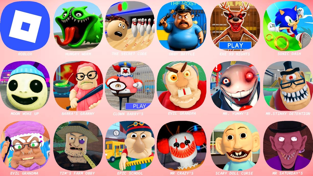 ROBLOX HARD MODE:MR.STINKY DETENTION,HUNGRY WORM PRISON,BARRA'S GRANNY HOUSE,MOON WOKE UP PRISON...