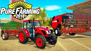 Pure Farming 2018 Tractor VS Harvester working on the farm. screenshot 4