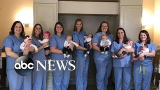 Hospital baby boom: 8 OBGYN nurses give birth to adorable babies