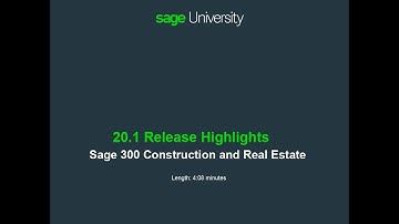 Sage 300 Construction and Real Estate 20.1 Release Highlights
