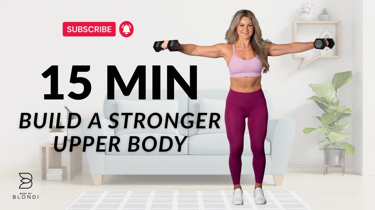 15 MIN UPPER BODY DUMBBELL WORKOUT FOR WOMEN | BACK, BICEPS & SHOULDERS ...