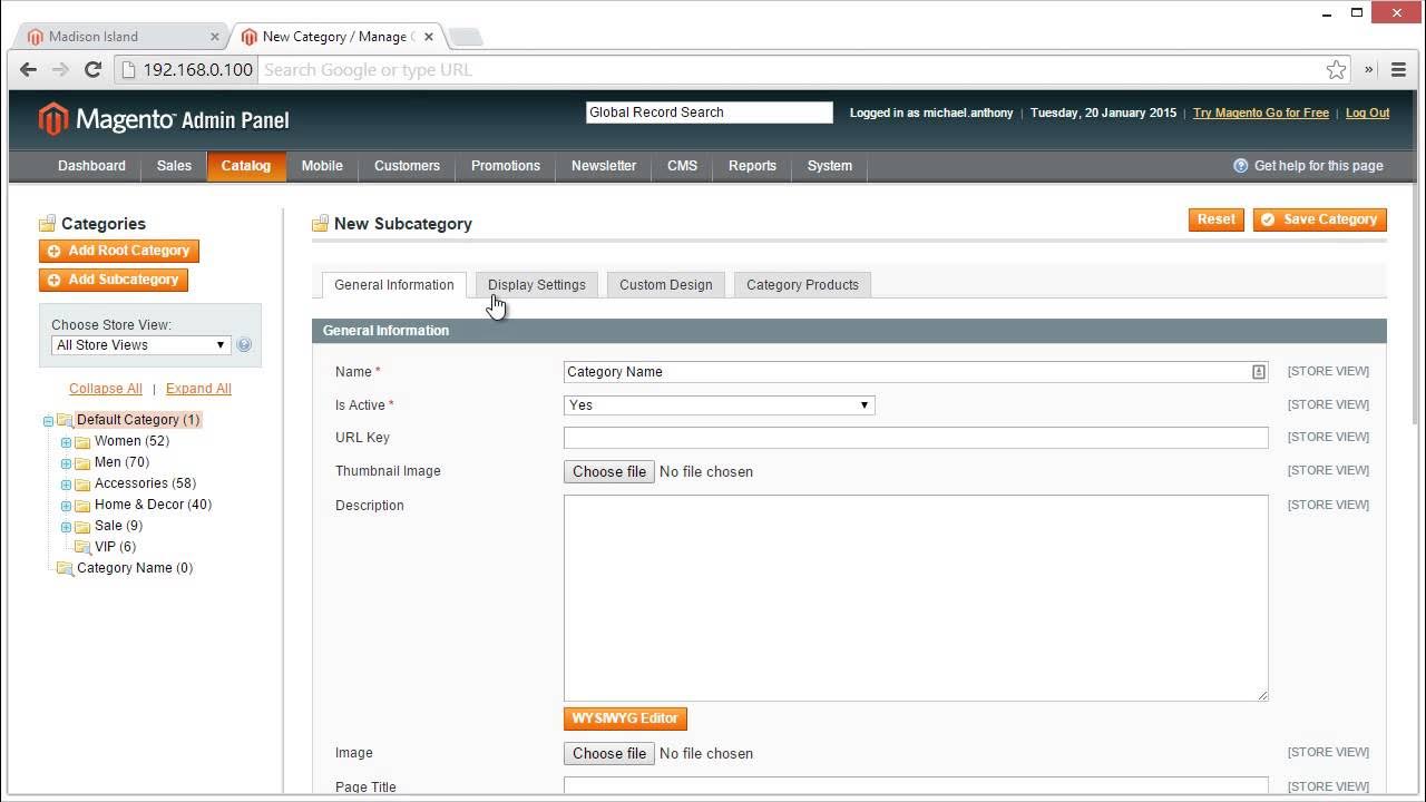Adding Categories in Magento 1.9 YouTube