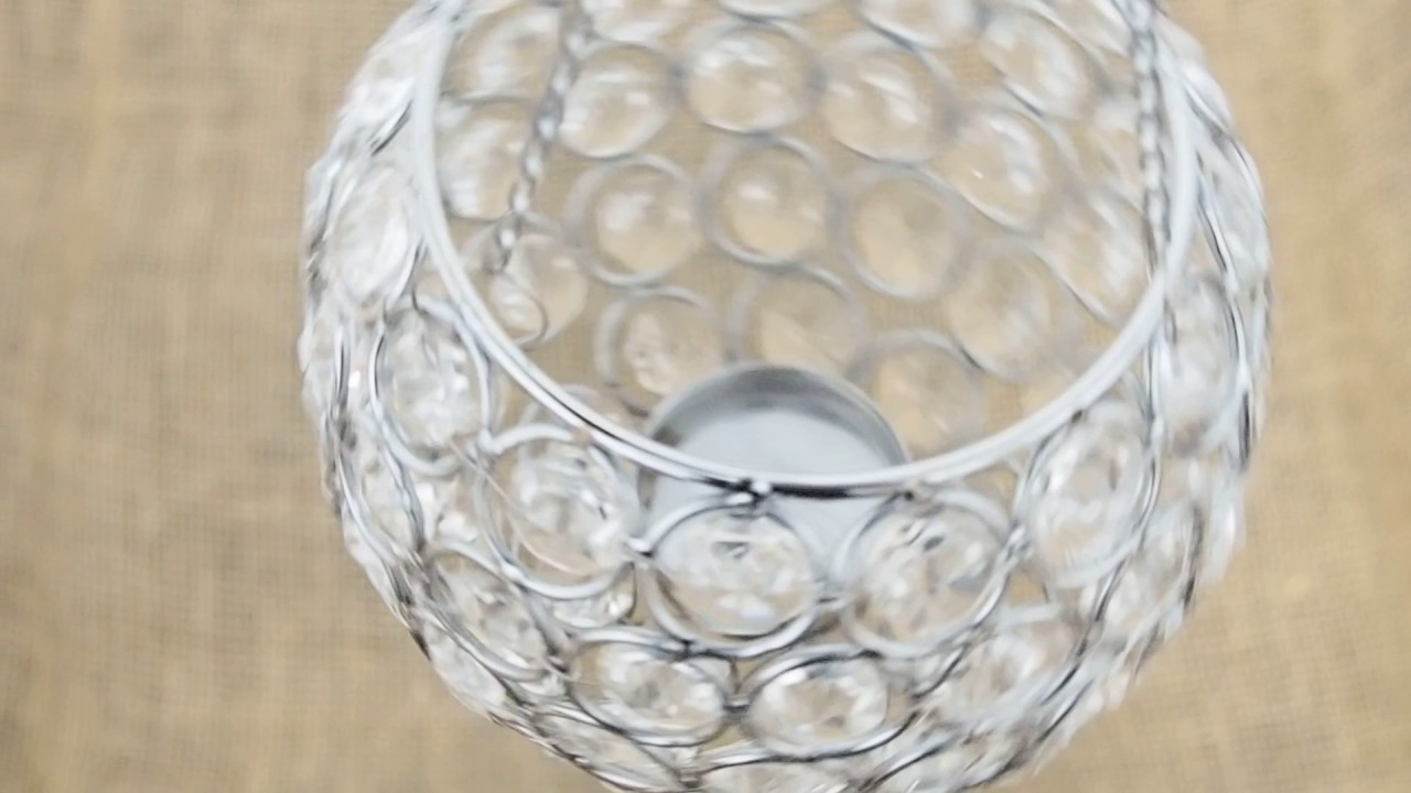 Hanging Metal Acrylic Crystal Fish Bowl Garden Candle Holder