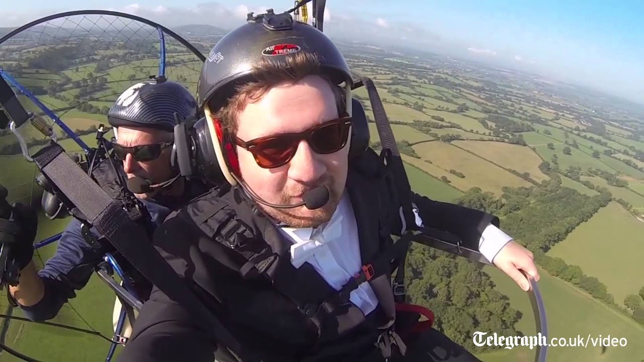 Dangling 2,000ft up in the air in a paramotor
