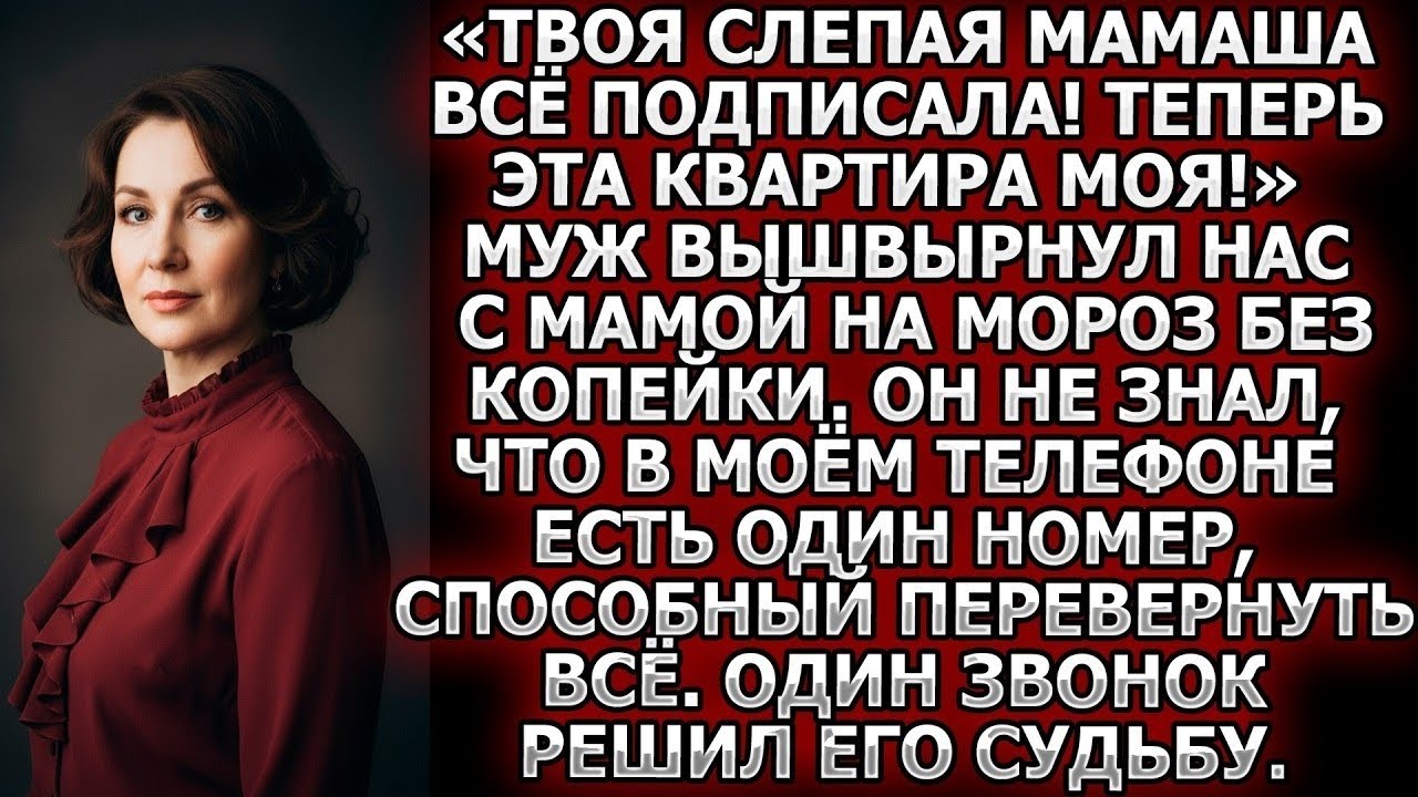 «Твоя мамаша всё подписала! Квартира моя!» Муж вышвырнул нас на мороз. Один звонок решил его судьбу 
