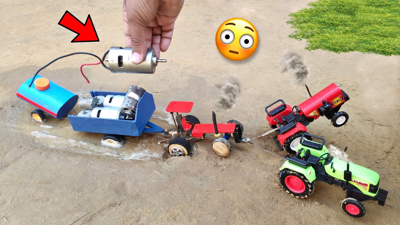diy tractor stuk in mud mini science project || @topminigear8280  Part -5  | Tech Creators