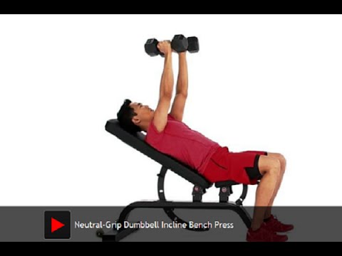 Neutral Grip Dumbbell Incline Bench Press Exercise - YouTube