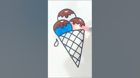 How To Draw Ice cream Cone From Alphabet Latter V | Simple Ice Cream Drawing #drawing #shorts