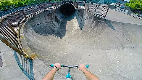 WORLDS LARGEST SKATEPARK ON SCOOTER! *SMP SKATE PA...