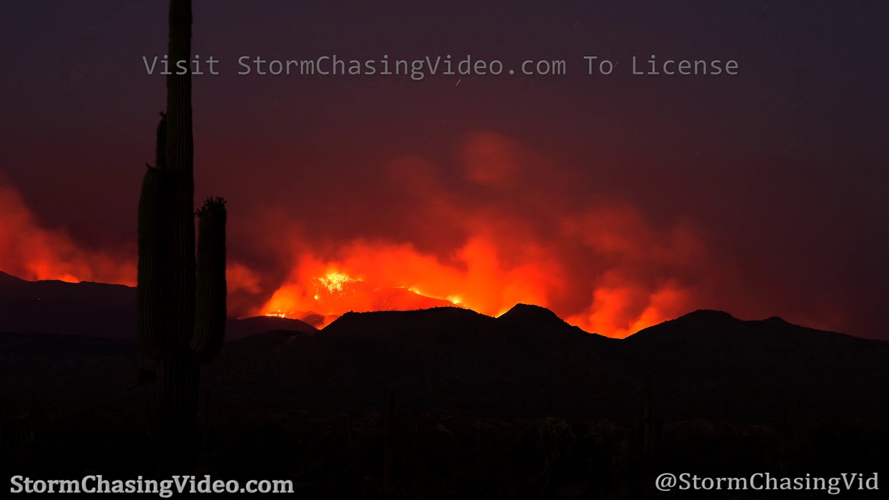 Fountin Hills, AZ Bush Wild Fire Time Lapse And B-Roll - 6/15-2020