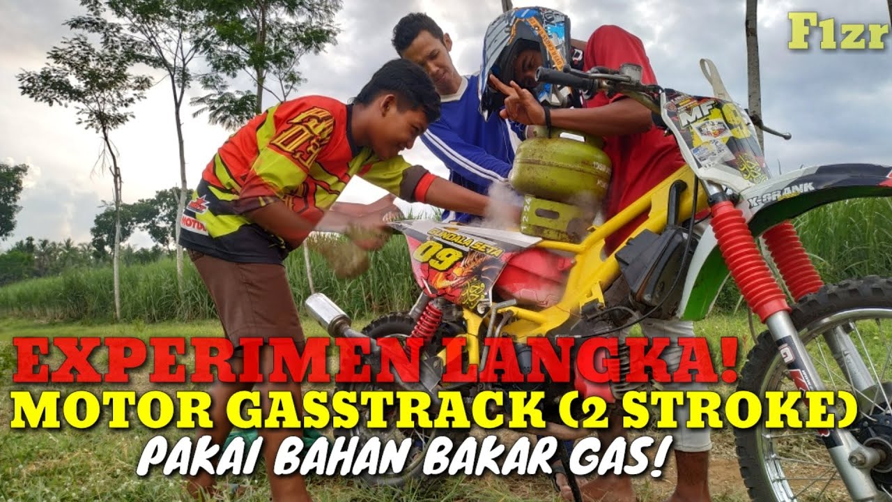 EXPERIMEN MOTOR 2 STROKE F1ZR PAKAI BAHAN  BAKAR  GAS  YouTube