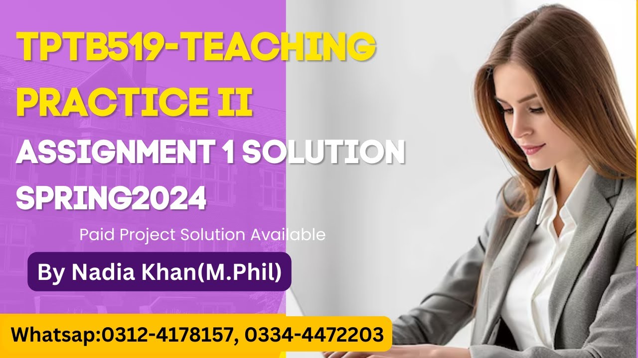 TPTB519 Assignment 1 Solution Spring2024 ║18 Lesson Plans ║ Tptb519 assignment 1 solution 2024