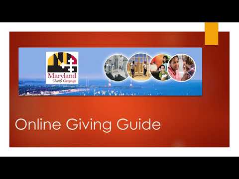 Maryland Charity Campaign Online Giving Tutorial
