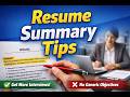 How to Write a Resume Summary That Gets Interviews | CV Tips 2026