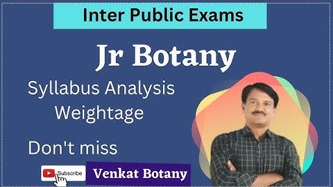 Jr Botany Preparation Plan | Jr Botany Blue Print | Inter Public Exams
