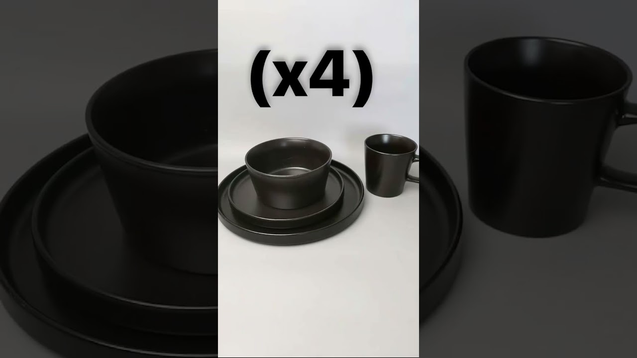 16PCS Luxury Ceramic Stoneware Dinnerware Set – High Quality Solid