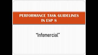 PERFORMANCE TASK GUIDELINES ESP 7
