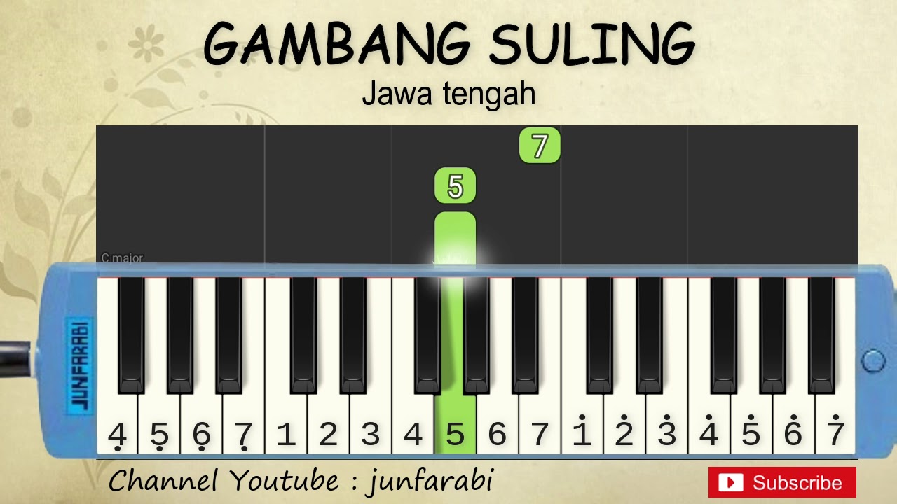 Not Pianika Gambang Suling Lagu Daerah Nusantara Tradisional Indonesia Belajar Pianika Not Angka Youtube