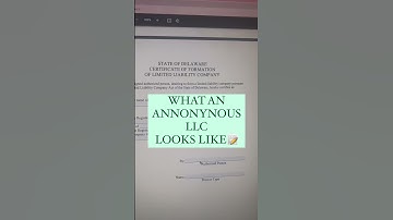 What An Anonymous LLC Looks Like