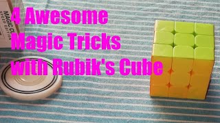4 Awesome Magic Tricks with Rubik's Cube || In Bengali 😱😱😱