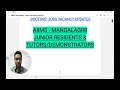 DOCTORS JOBS | MBBS | JUNIOR RESIDENT | TUTOR | DEMONSTRATOR | AIIMS | MANGALAGURI