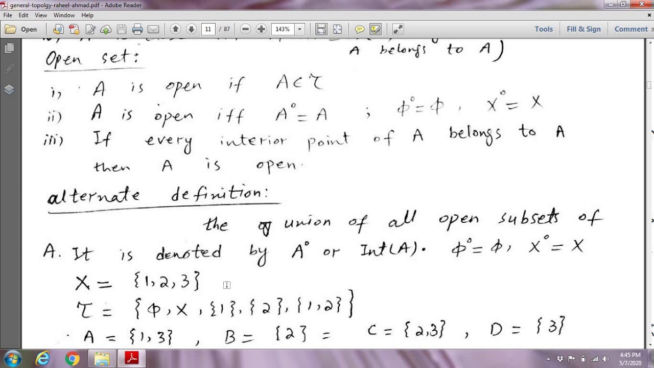 Set Property Involving Text Example Interior of a set with examples and verified properties - YouTube