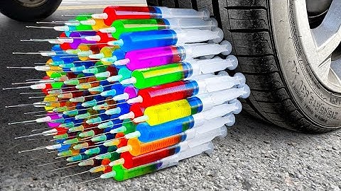 Crushing Experiments Video! & Car vs Crunchy Color Giant Toothpaste Balloons & Soft Things By Car