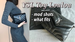 YSL TOY LOULOU BAG REVIEW | What fits + Mod shots | Saint Laurent Unboxing