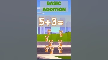 Basic Addition for Kids. 5+3=? . Kindergarten & 1st Grade Math Learning