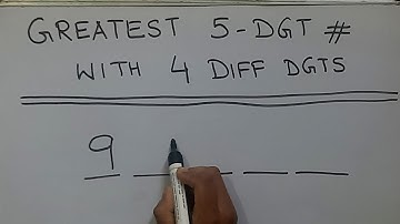 Write the greatest 5 digit number with 4 different digits #largestnumber @mathstubelearning123