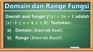 Cara Menentukan Domain dan Range Fungsi || Matematika Kelas 8