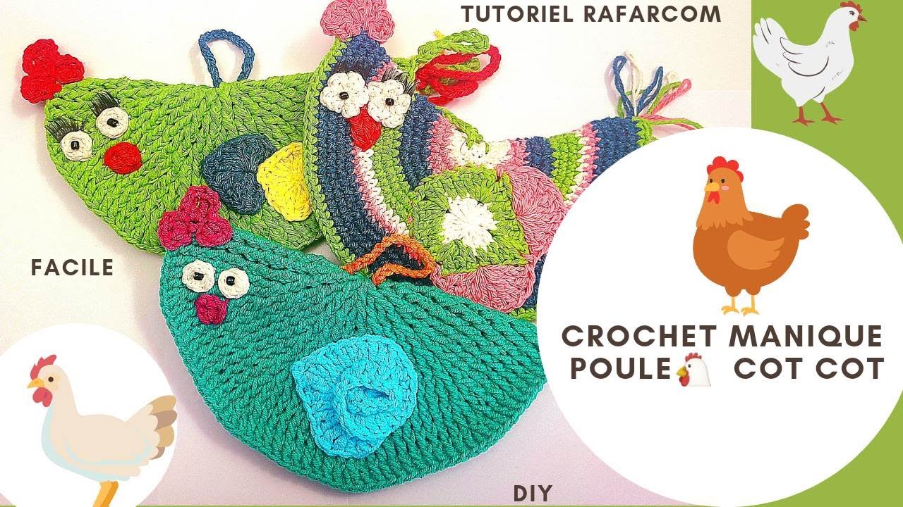 🐓S.Droitiers Comment faire une manique en forme de poule🐓🐓🐔