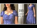 ÖPÜCÜK YAKA ELBİSE YAPIMI | DIY Square  Neck, Puff Sleeves