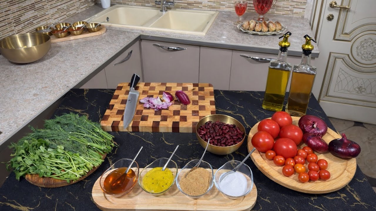 🇦🇲ПОСТНЫЙ САЛАТ С ФАСОЛЬЮ И МЕДОВО-ГОРЧИЧНОЙ ЗАПРАВКОЙ🥗