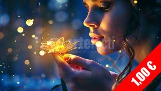 Golden Firefly Bloom in Night Forest Stock Footage (HD 1920x1080)