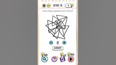 Brain Test Level 72 How many squares are there?