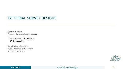 Factorial Survey Designs