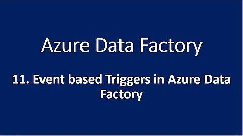 11. Event based Triggers in Azure Data Factory