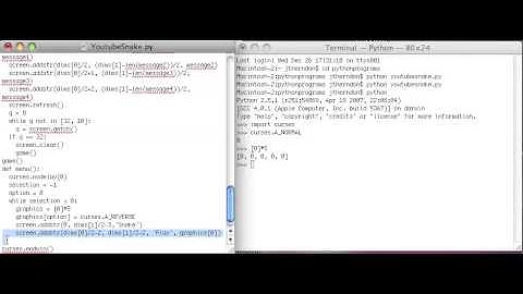 Python Curses Snake Tutorial 6: Menu Function